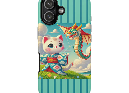 Geisha Kitten and the Dragon Kite Phone Cases