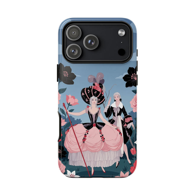 🌹🎭 The Rose Masquerade Promenade Phone Case – Art Deco Floral Elegance