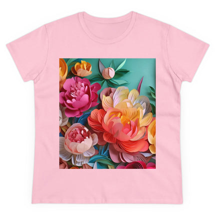 Peonies in Full Bloom Women's Midweight Cotton Tee