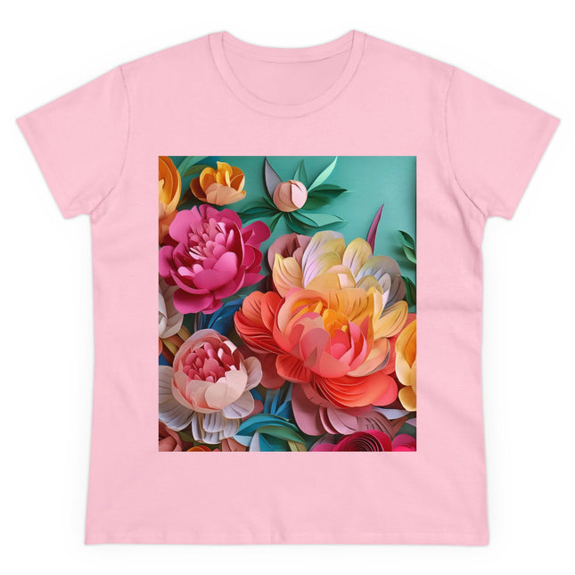Peonies in Full Bloom Women's Midweight Cotton Tee