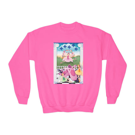 Graceful Enchantment Youth Crewneck Sweatshirt – Ballet Beauty & Artistic Expression