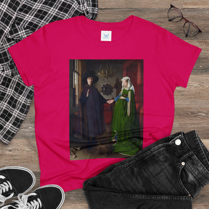 Arnolfini Portrait by Jan Van Eyck Women's Midweight Cotton Tee