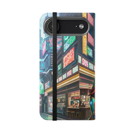 🐆🦜 Cybernetic Duets Flip Case – Neon Elegance & Digital Harmony