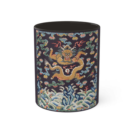Rank Badge with Dragon with Deer Hooves Colorful Mugs, 11oz