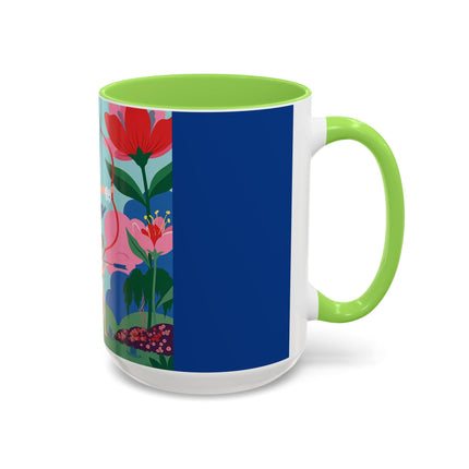 The Lady Of The Scarlet Bow Colorful Mugs – Art Deco Botanical Archer Elegance