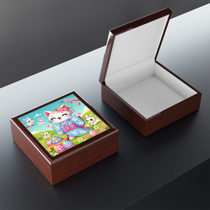 Springtime Kitten’s Easter Joy Jewelry Box