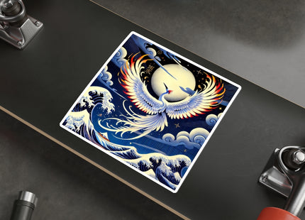 Majestic White Crane Die-Cut Magnets (5 Sizes)