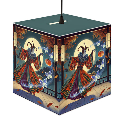 Court Magician with Ghost Butterflies Light Cube Lamp