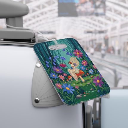 🧚🍄 The Lady Of The Enchanted Mushroom Forest Luggage Tag – Art Deco Fairy Garden Fantasy