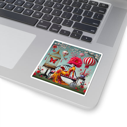 Reading In A Painted Garden Kiss-Cut Stickers (4 Sizes)