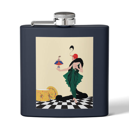 The Marionette Stainless Steel Flask – Theatrical Glamour & Cabaret Elegance