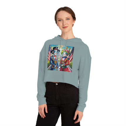 Cyber Punk Robot Cropped Hooded Sweatshirt