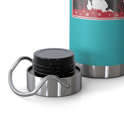 The Enchanting White Terrier with a Red Bow Copper Vacuum Insulated Bottle, 22 oz