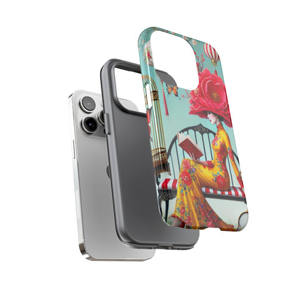 Reading In A Painted Garden Phone Cases