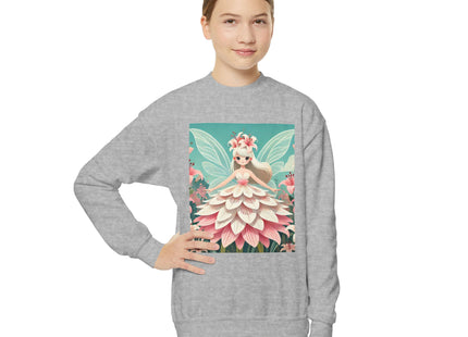 Lily Fairy in Bloom Youth Crewneck Sweatshirt