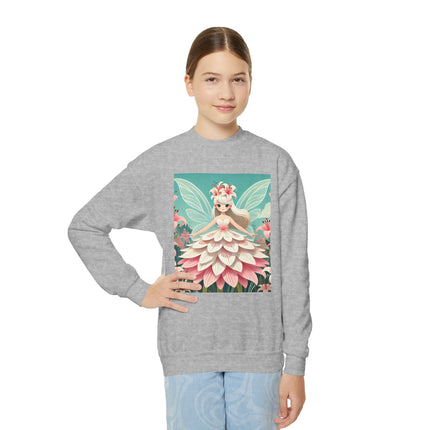 Lily Fairy in Bloom Youth Crewneck Sweatshirt – Grace, Renewal & Gentle Magic