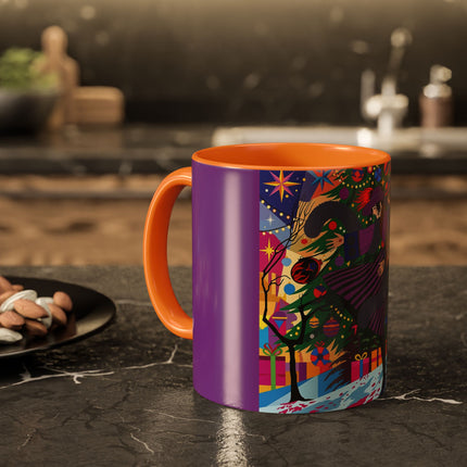🎄✨ Christmas Among The Twinkling Trees Colorful Mug – Art Deco Holiday Fantasy