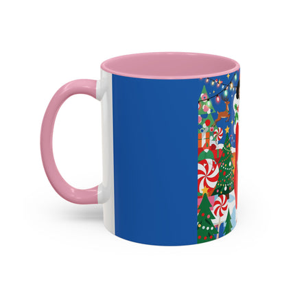 🦌🍬 The Lady Of The Peppermint Christmas Garden Colorful Mug – Colorful Art Deco Holiday Fantasy