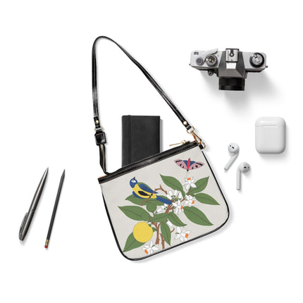 Blue Tit & Butterfly Shoulder Bag – Spring Grace & Timeless Charm