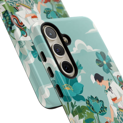 🐉🌿 The Dragon Keeper Phone Case – Art Deco Floral Fantasy