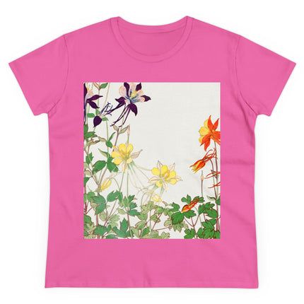 Aquilegia Flowers by Tanigami Kônan Women's Midweight Cotton Tee