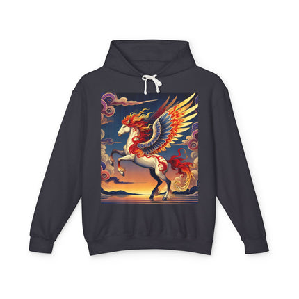 Flame-Winged Horse at Sunset Hoodie