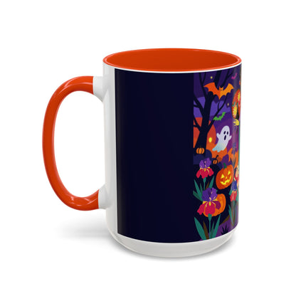 🌙🎃 The Moonlit Garden Masquerade Colorful Mug – Floral Halloween Charm