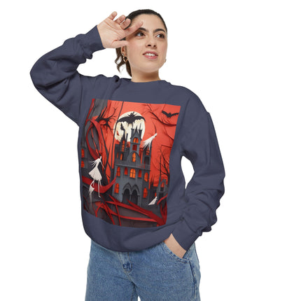 Halloween Night Scene Unisex Garment-Dyed Sweatshirt