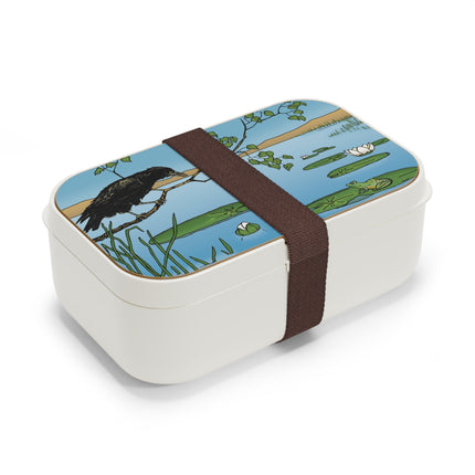 The Crow, The Frog, And The Lily Pond Bento Lunch Box