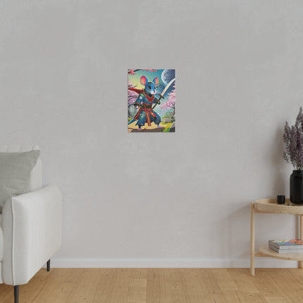 Cyber Samurai Rat Matte Canvas, Stretched, 0.75"