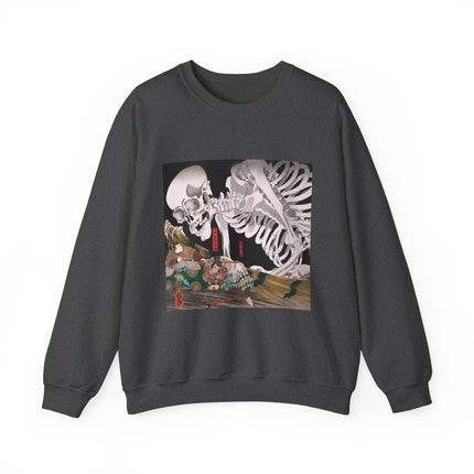 Mitsukuni Defying the Skeleton Spectre by Utagawa Kuniyoshi Heavy Blend™ Crewneck Sweatshirt