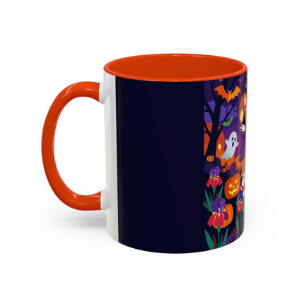 🌙🎃 The Moonlit Garden Masquerade Colorful Mug – Floral Halloween Charm