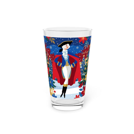 🎭❄️ The Christmas Masquerade Lady Pint Glass – Art Deco Holiday Fantasy