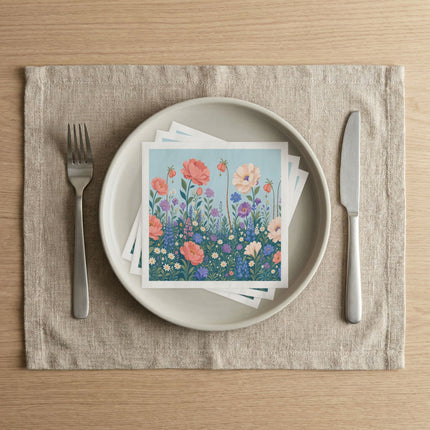 🌸🪻 The Pastel Wildflower Meadow Napkins – Romantic Botanical Elegance