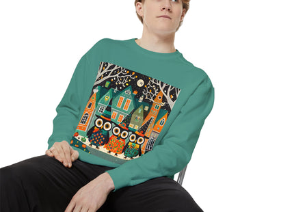 Night of the Trick-or-Treating Owlets Unisex Garment-Dyed Sweatshirt