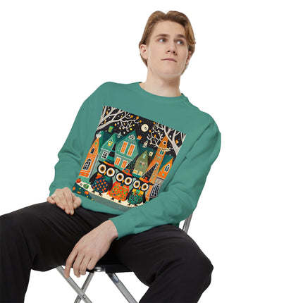 Night of the Trick-or-Treating Owlets Unisex Garment-Dyed Sweatshirt