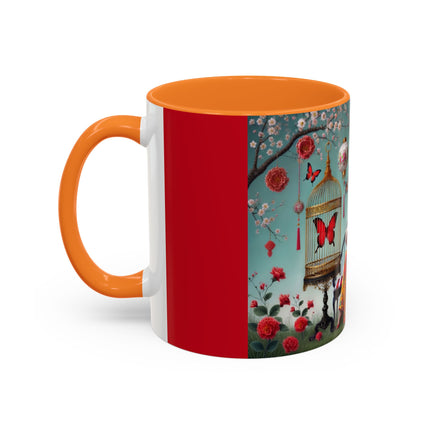 Reading in a Painted Garden Colorful Mugs (11oz, 15oz)