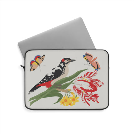 Woodpecker & Tulip Laptop Sleeve – Vibrant Energy & Cheerful Charm