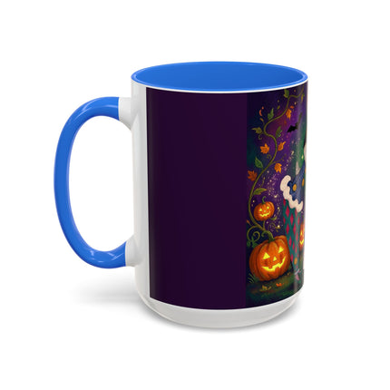 🎭🎃 The Masquerade Beneath The Pumpkin Lantern Colorful Mug – Theatrical Halloween Charm