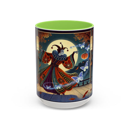 Court Magician with Ghost Butterflies Colorful Mugs (11oz, 15oz)