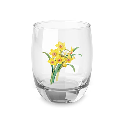 Chinese Sacred Lily botanical illustration by Pierre-Joseph Redouté Whiskey Glass