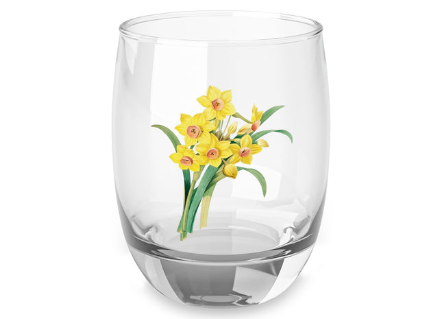 Chinese Sacred Lily botanical illustration by Pierre-Joseph Redouté Whiskey Glass