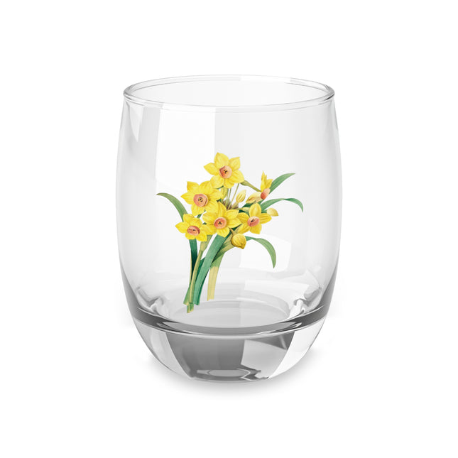 Chinese Sacred Lily botanical illustration by Pierre-Joseph Redouté Whiskey Glass