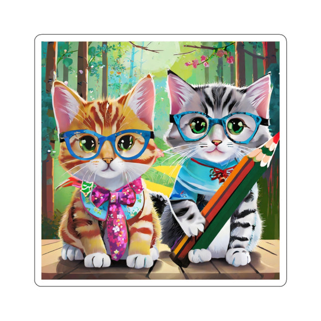 Kitten Scholars Kiss-Cut Stickers (4 Sizes)