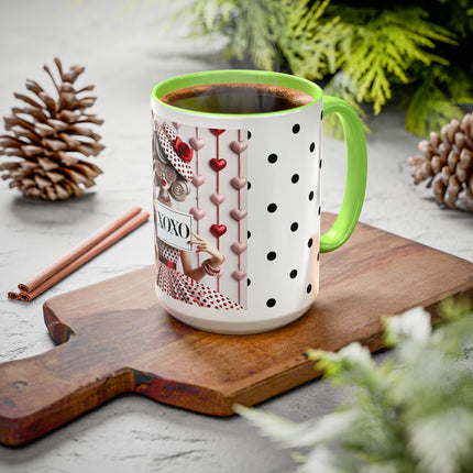 Fashionably Yours, XOXO Colorful Mugs (11oz, 15oz)