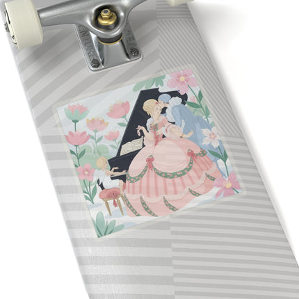 🎹💕 The Christmas Serenade Kiss-Cut Sticker – Art Deco Holiday Romance