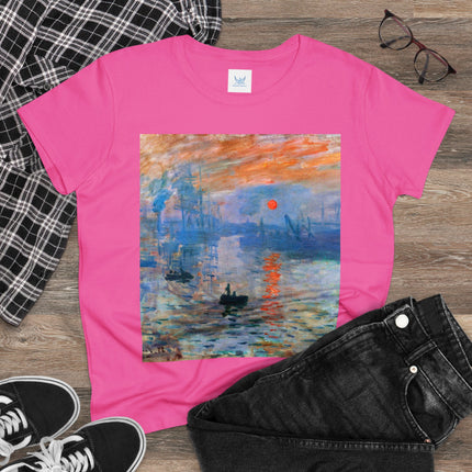 Sunrise by Claude Monet Women's Midweight Cotton Tee