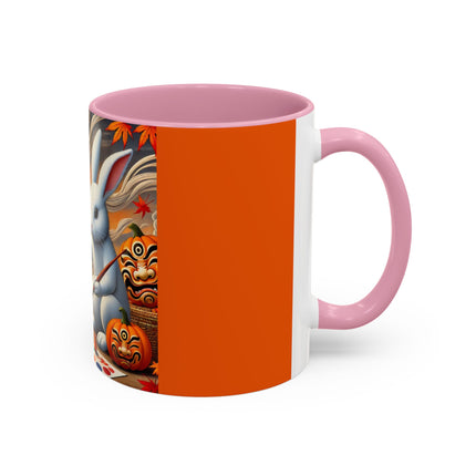 Halloween Rabbit’s Kabuki Jack-o’-Lanterns Colorful Mugs (11oz, 15oz)