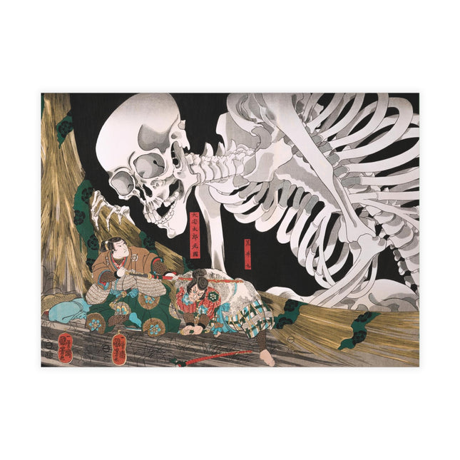 Mitsukuni Defying the Skeleton Spectre by Utagawa Kuniyoshi Postcards (envelopes included) - Bundles of 10, 30, 50 Pieces