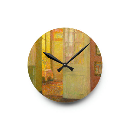 Interior, Window Light by Henri Le Sidaner Acrylic Wall Clock, Round & Square